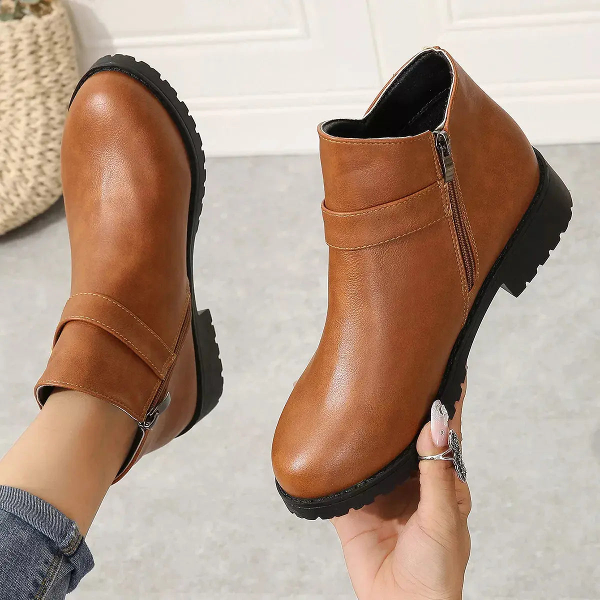 Buckle Accent Ankle Boots Simply Love