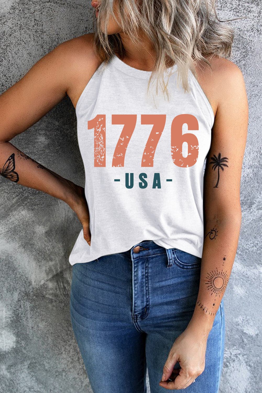 1776 USA Round Neck Tank.