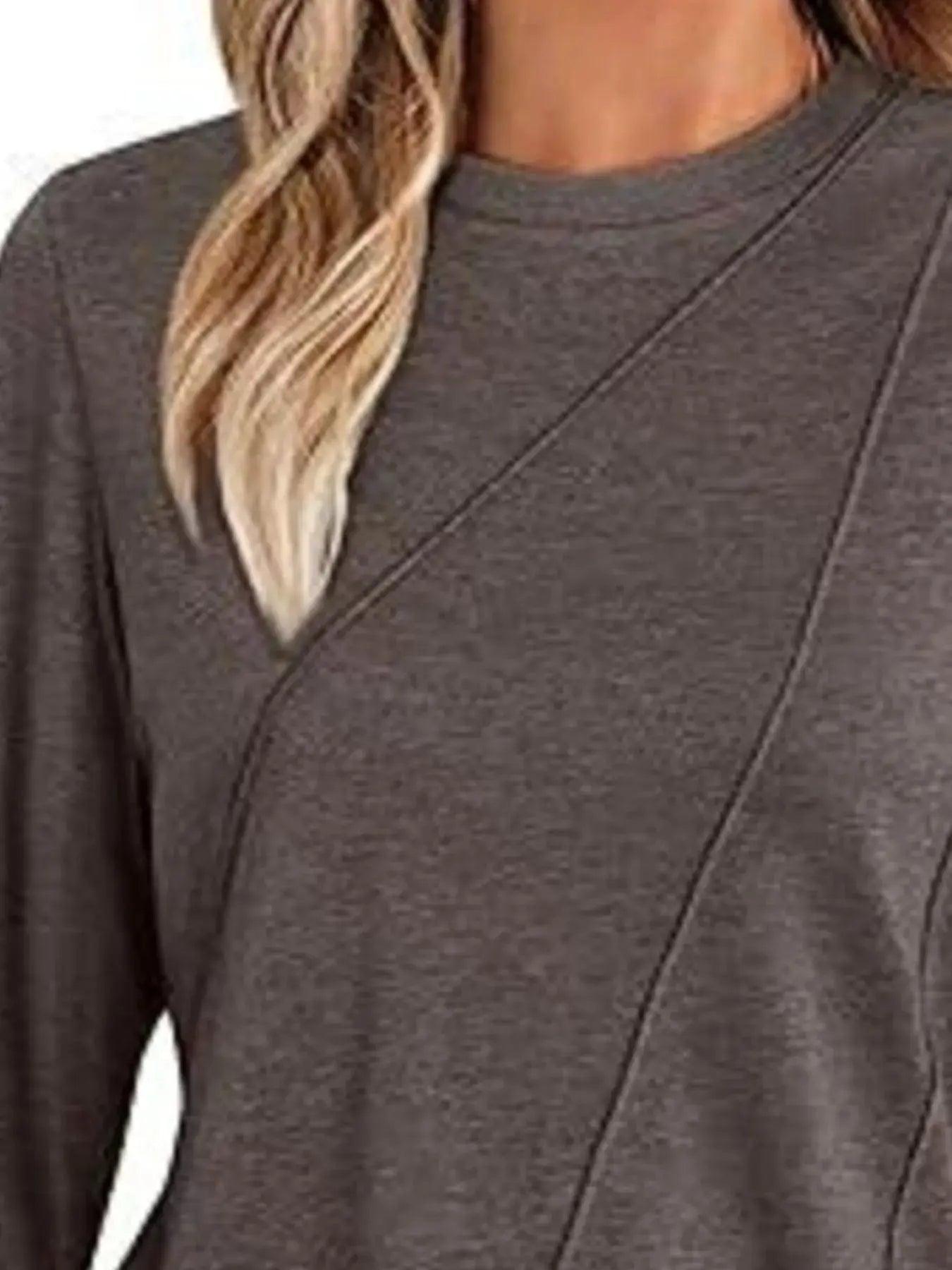 Round Neck Long Sleeve Top Simply Love