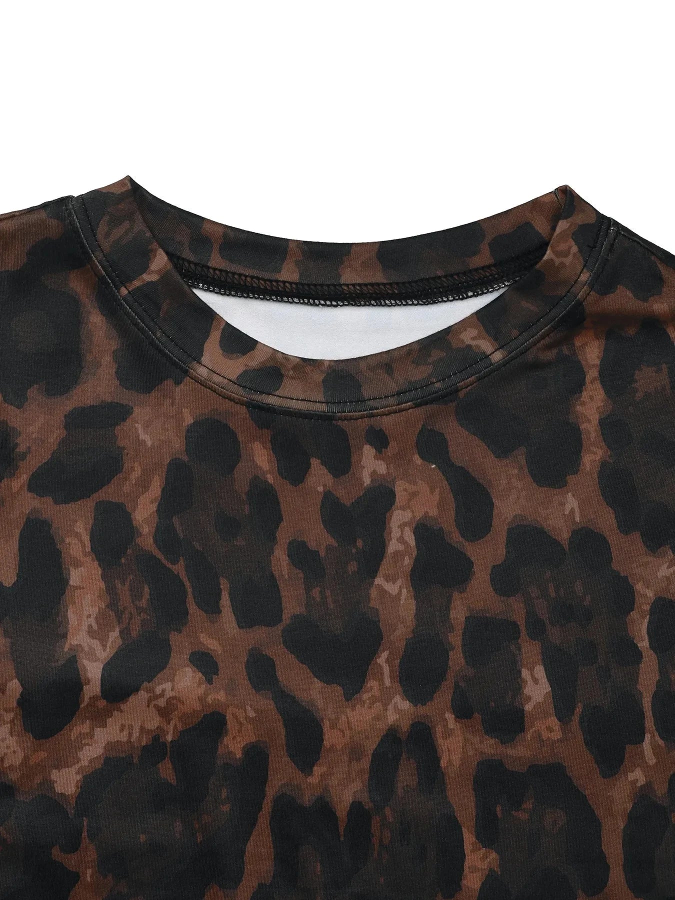 Leopard Round Neck Top and Skirt Set Coco’s Tee Boutique