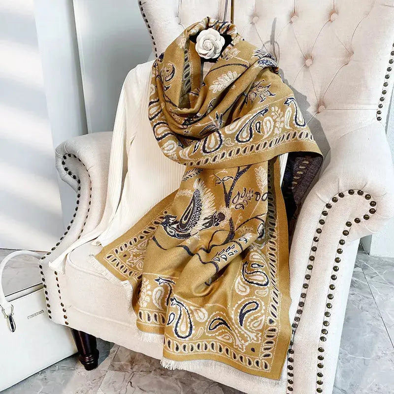Printed Raw Hem Scarf Simply Love