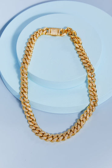 Brass Curb Chain Necklace.