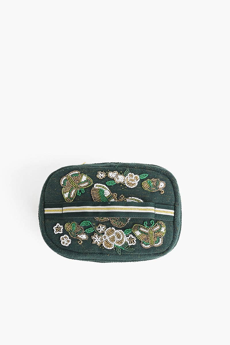 Fly Free Radiance Makeup Bag with Butterfly Embellishment Fitkitty Culture Athleisure Wear, Yoga Wear & Women's Clothing