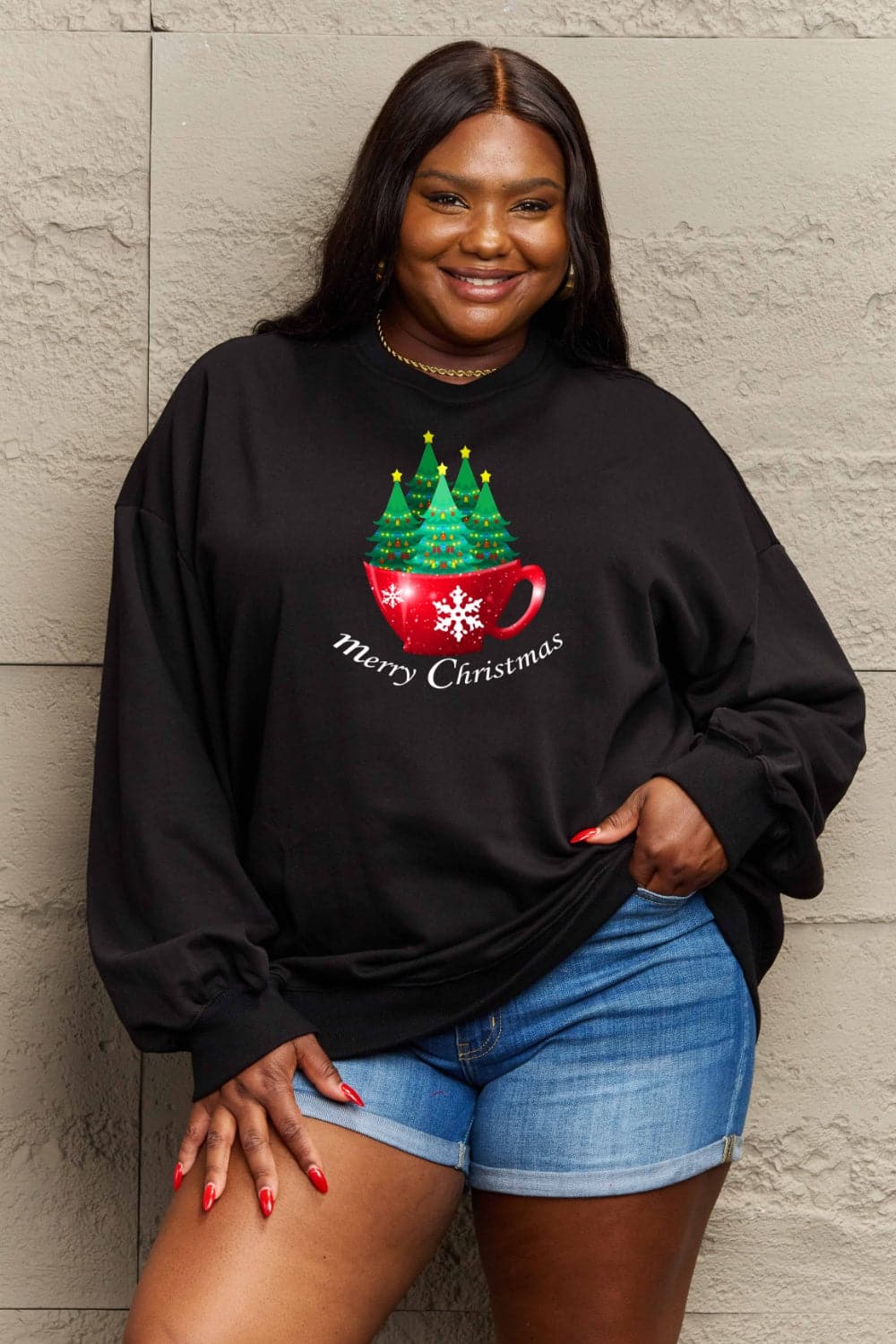 Simply Love Full Size MERRY CHRISTMAS Graphic Sweatshirt.