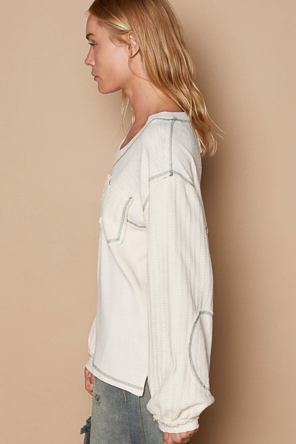 Pol v-neck knit top, chic style - Love Salve 