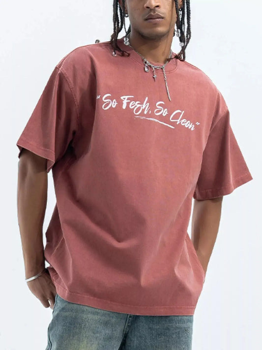 Men's Washed Graphic Oversized T-Shirt Simply Love