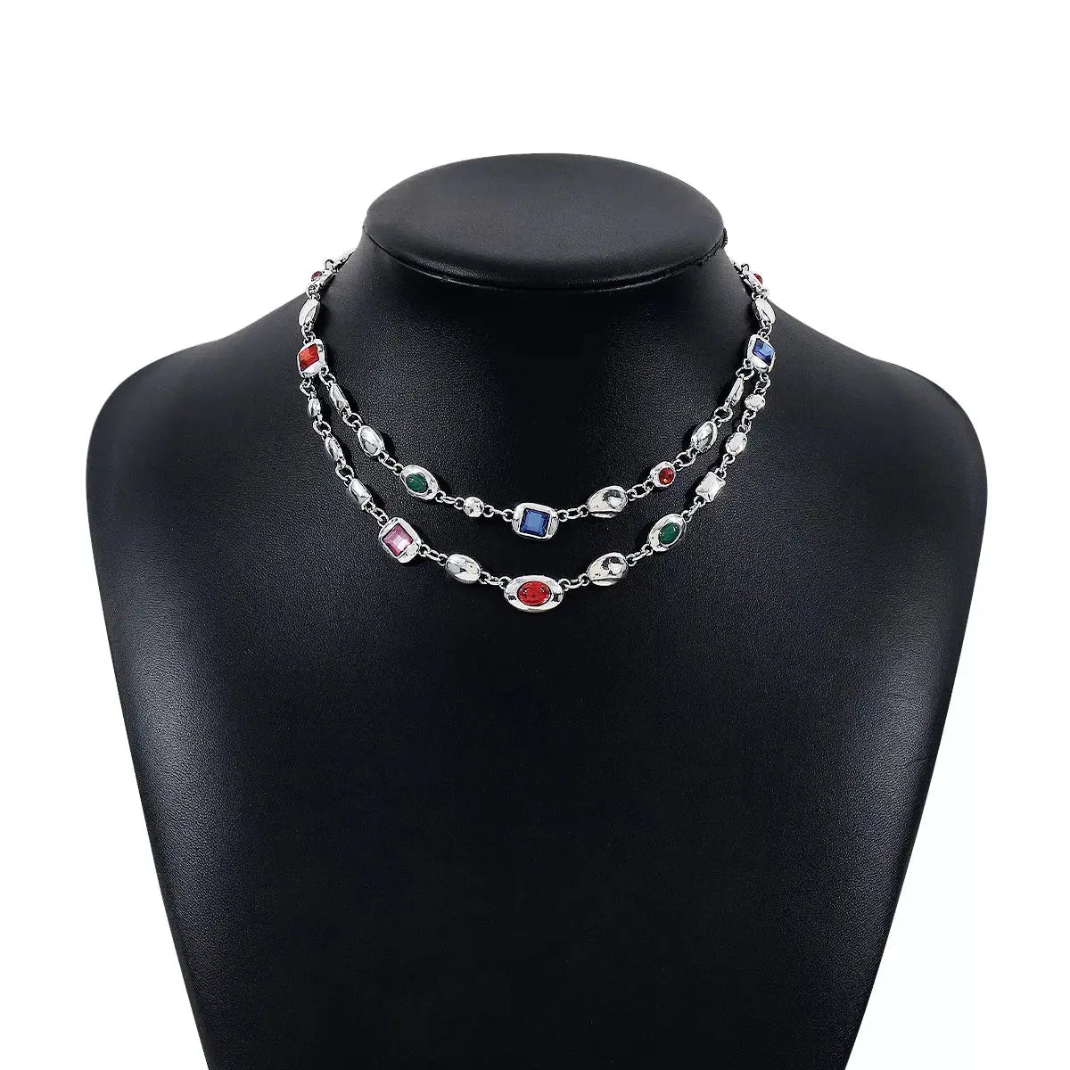 Vintage Multi-Gemstone Double Layered Necklace Simply Love