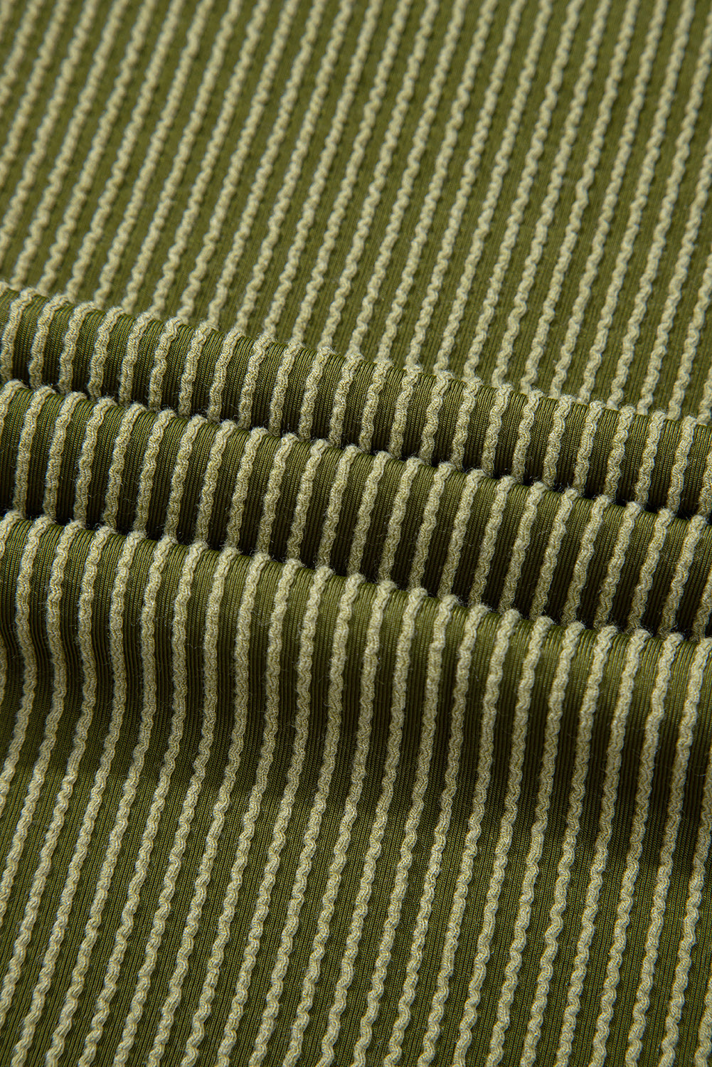 Jungle Green Textured Knit T Shirt with Exposed Stitching Love Salve