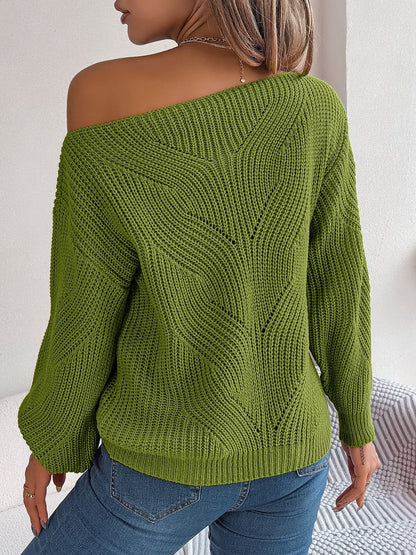 Openwork Long Sleeve Sweater.