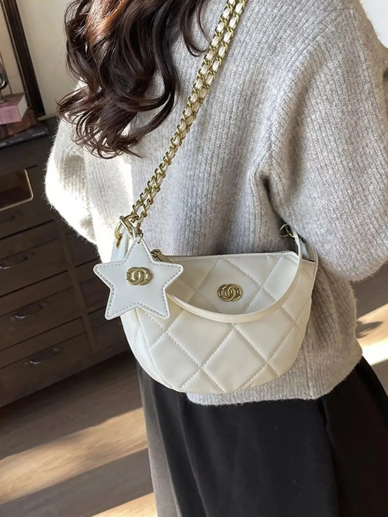 Quilted Chain Crossbody Bag Simply Love