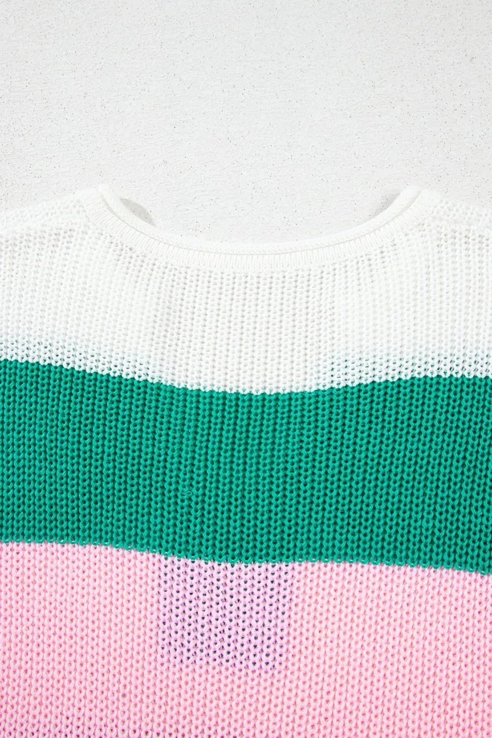 Color Block Notched Cap Sleeve Knit Top Simply Love