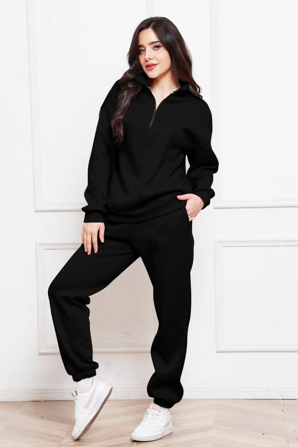 Cozy half zip sweatshirt & jogger set - Love Salve 