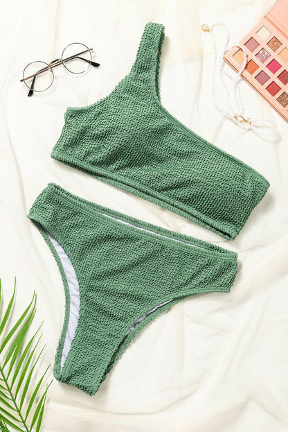 Single Shoulder Bikini Set.