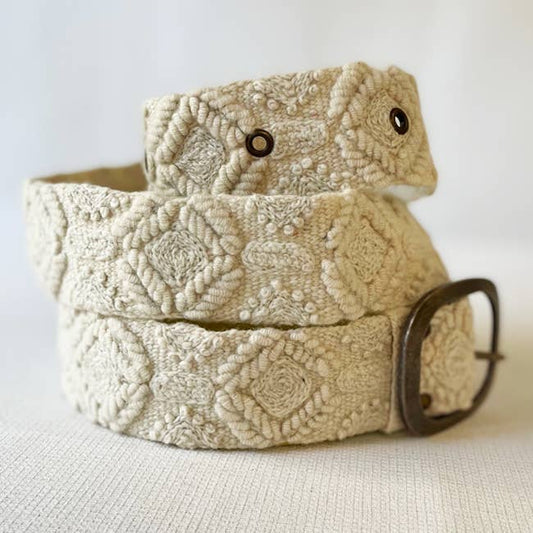 Wandering Clouds Embroidered Wool Belt Handmade Accessory Fitkitty Culture Athleisure Wear, Yoga Wear & Women's Clothing