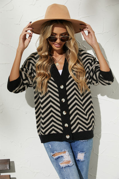 V-Neck Button-Down Cardigan.