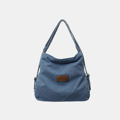 Denim shoulder bag - adjustable straps