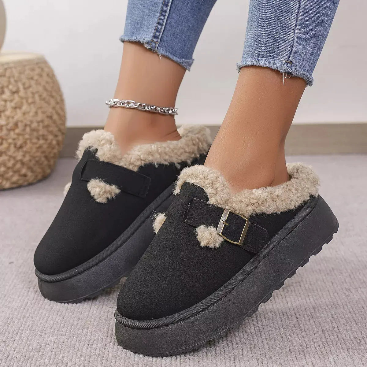 Round Toe Platform Slippers Simply Love