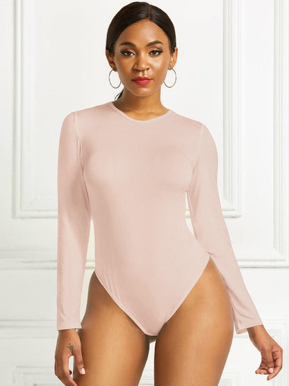 Round Neck Long Sleeve Bodysuit.