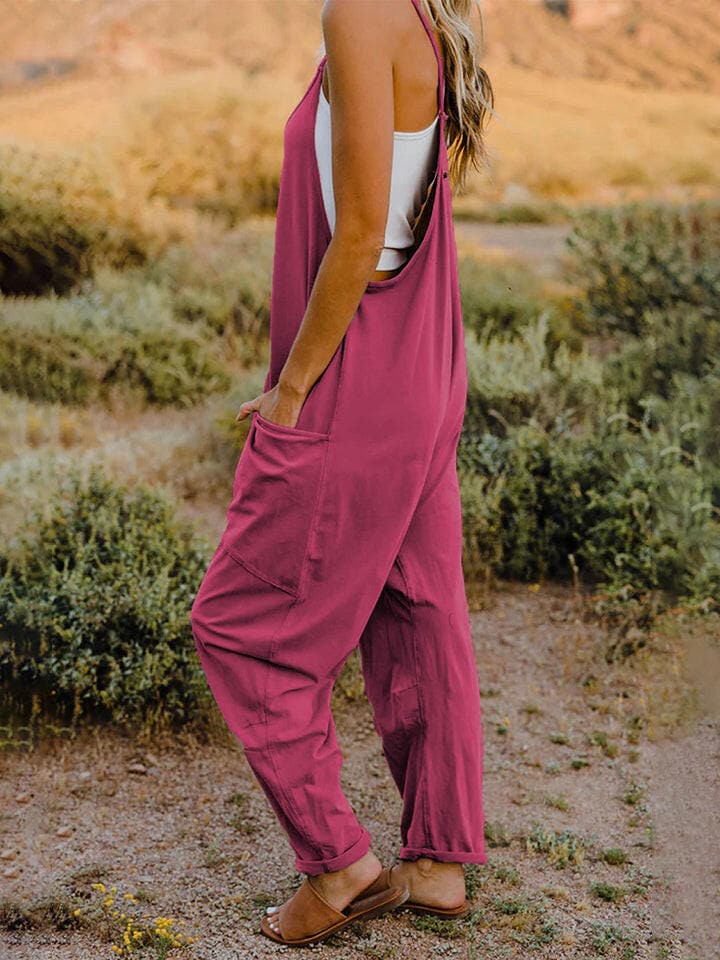 Double Take Full Size Sleeveless V-Neck Pocketed JumpsuitElevate Your Wardrobe with the Double Take Full Size Sleeveless V-Neck Pocketed Jumpsuit
 Discover the perfect blend of style and practicality with our Double Take JLove Salve Full Size Sleevelessusa