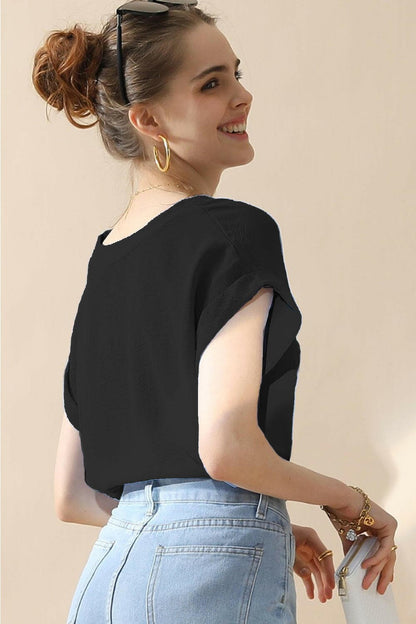 Ninexis V-Neck Trim Rolled Short Sleeve ShirtUpgrade Your Casual Style with the Ninexis V-Neck Trim Rolled Short Sleeve Shirt, the perfect blend of modern sophistication and comfort. This shirt is designed to bLove Salve -Neck Trim Rolled Short Sleeve ShirtTIKTOK