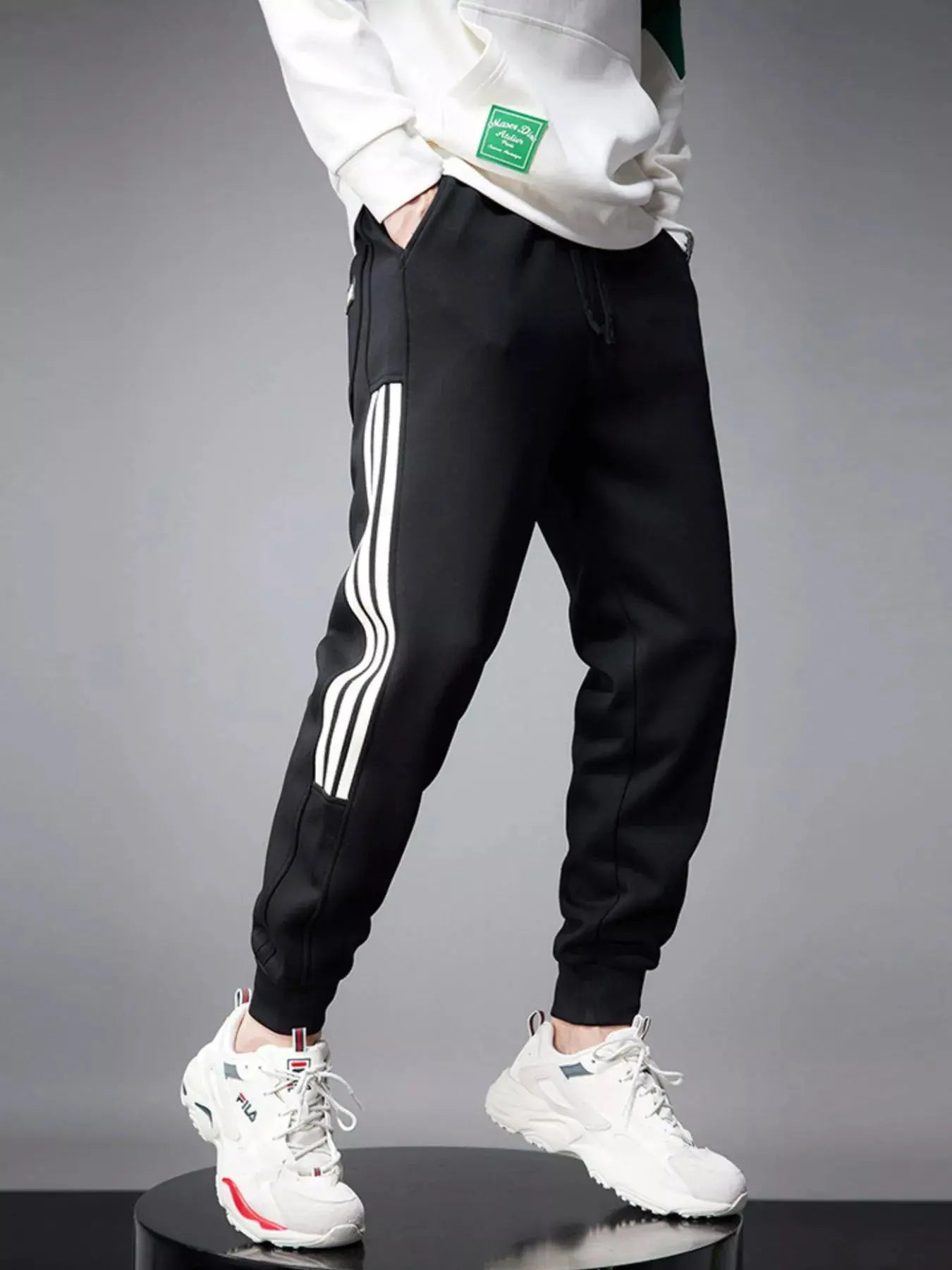 Men's Side Striped Drawstring Joggers Simply Love