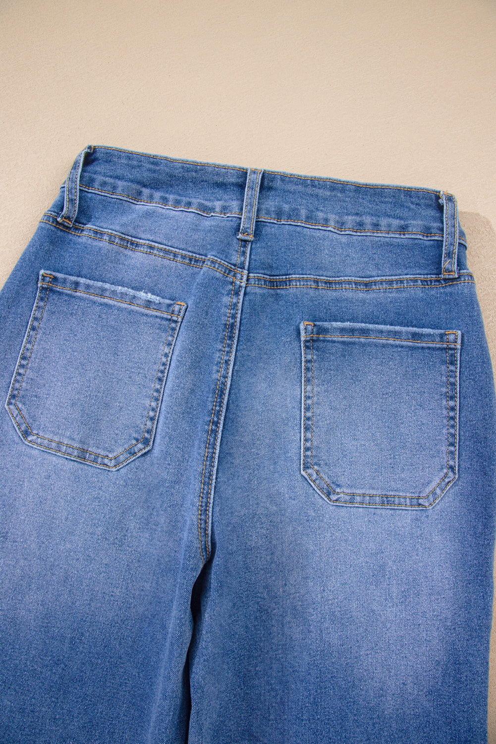 Sky Blue Cropped High Rise Wide Leg Jeans Love Salve