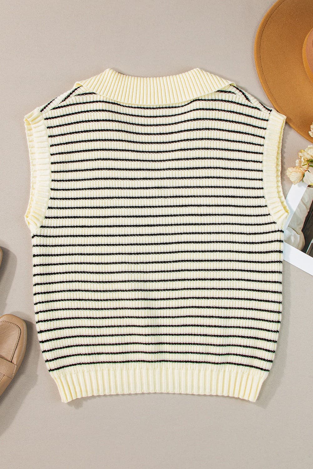 Striped Collared Neck Tank.