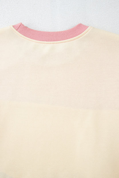 Cozy meadow mauve patchwork colorblock sweatshirt