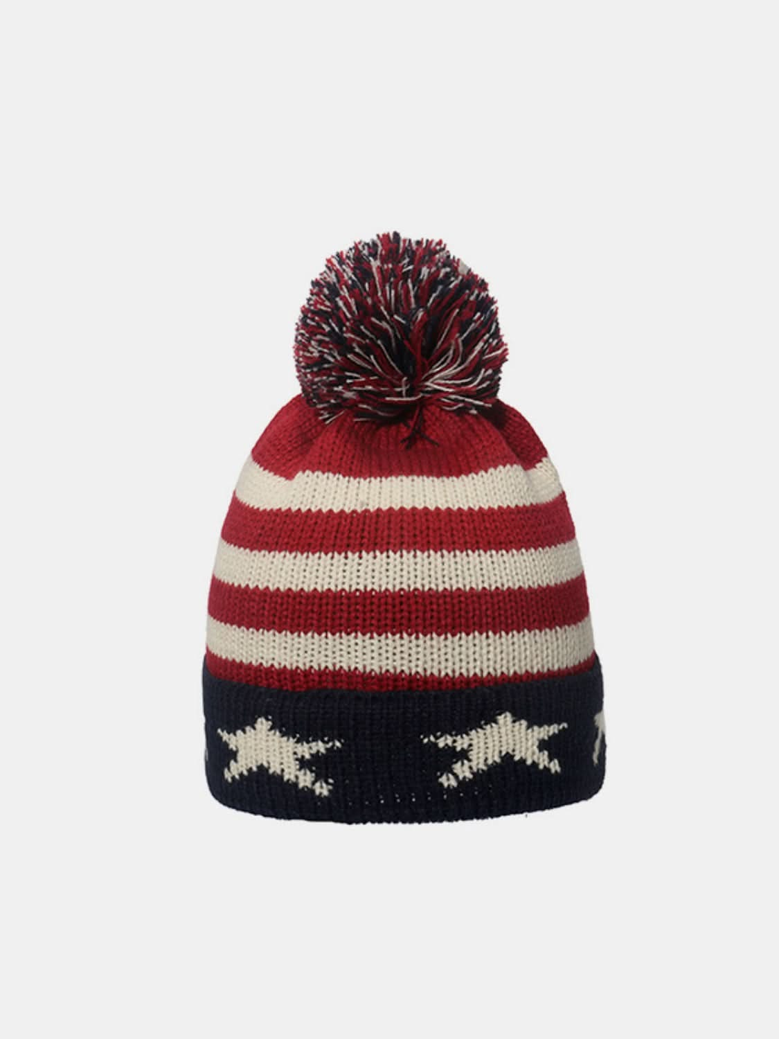 US flag roll rim knit hat