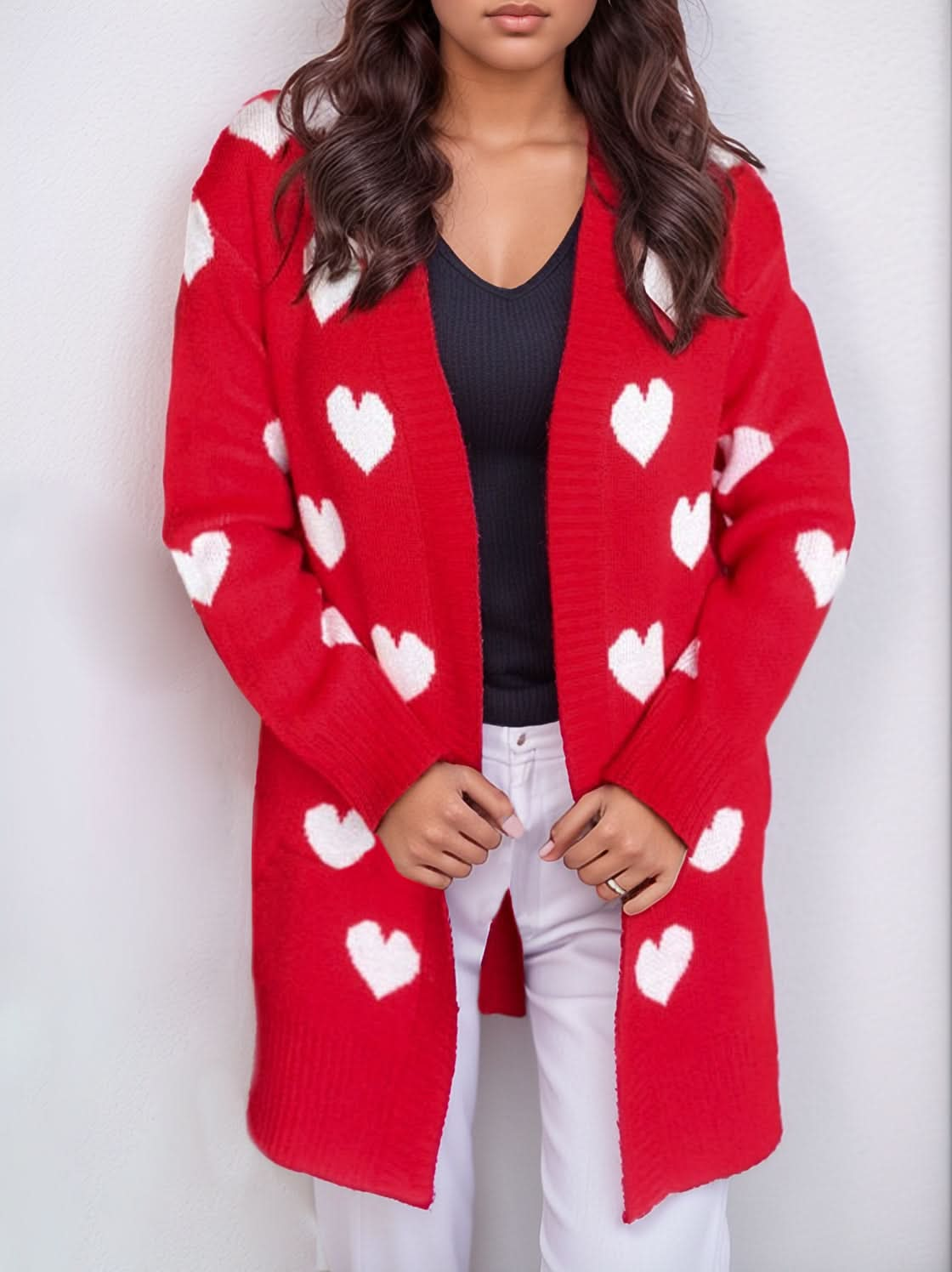 Cozy heart cardigan with pockets