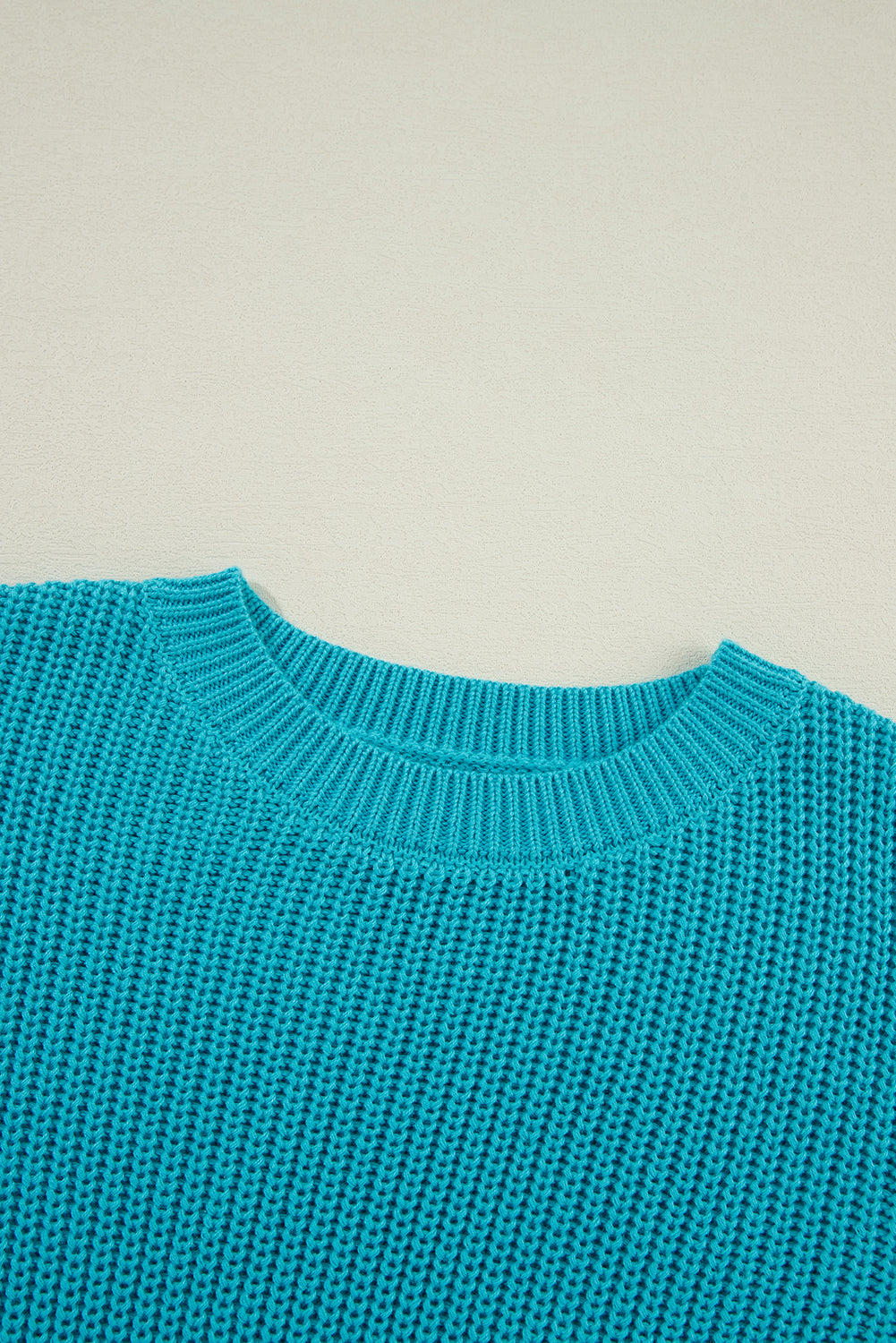 Turquoise Ruffled Knit Sweater