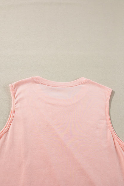 Chic pleated tank top in light pink