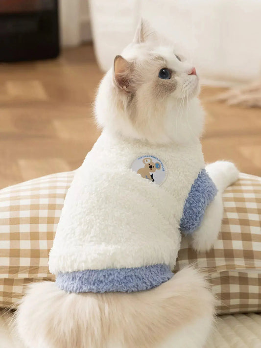 Cozy Plush Pet Sweater with Cute Patch Simply Love