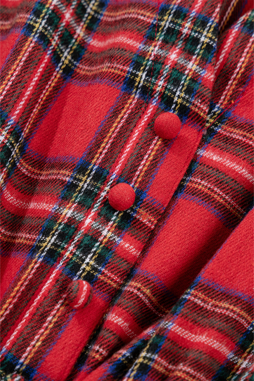 Red Christmas Plaid V Neck Three Fourth Sleeve Tie Waist Ruffle Hem Long Dress For Women Holiday Party Winter Casual Dear-Lover Dropshipping