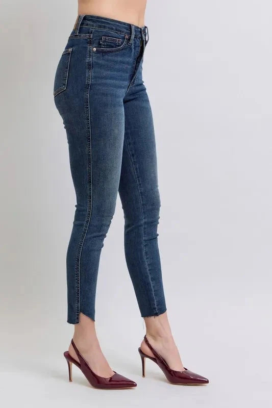 Judy Blue Full Size High Waist Tummy Control Step Hem Skinny Jeans Plus Size Coco’s Tee Boutique