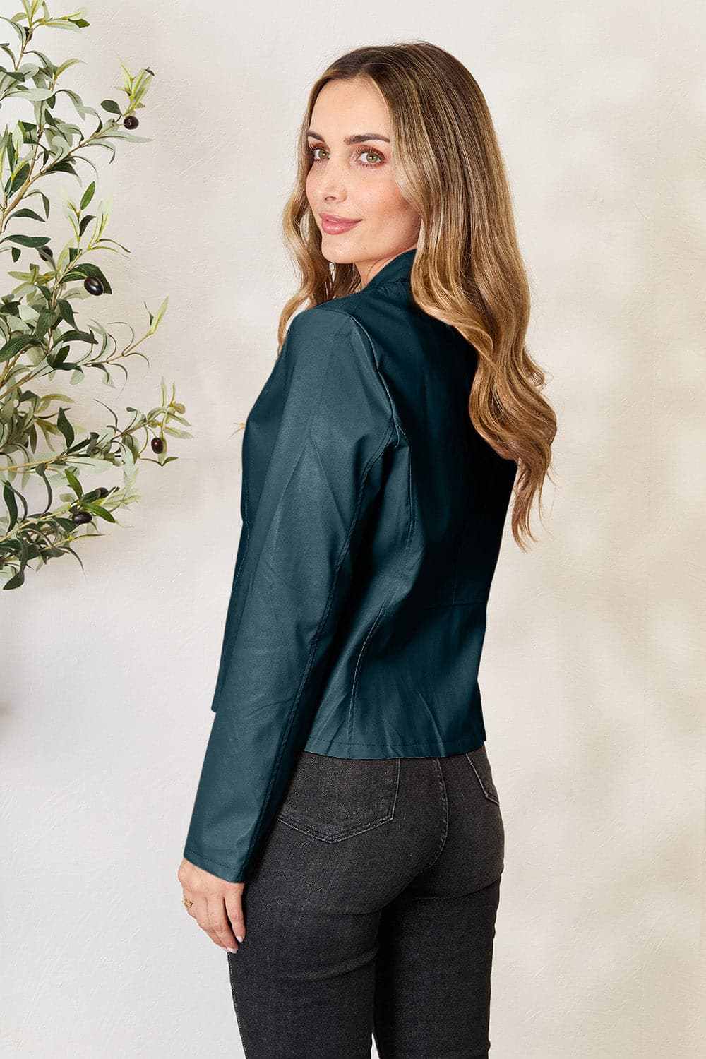 Chic mock neck zip-up jacket - Love Salve 