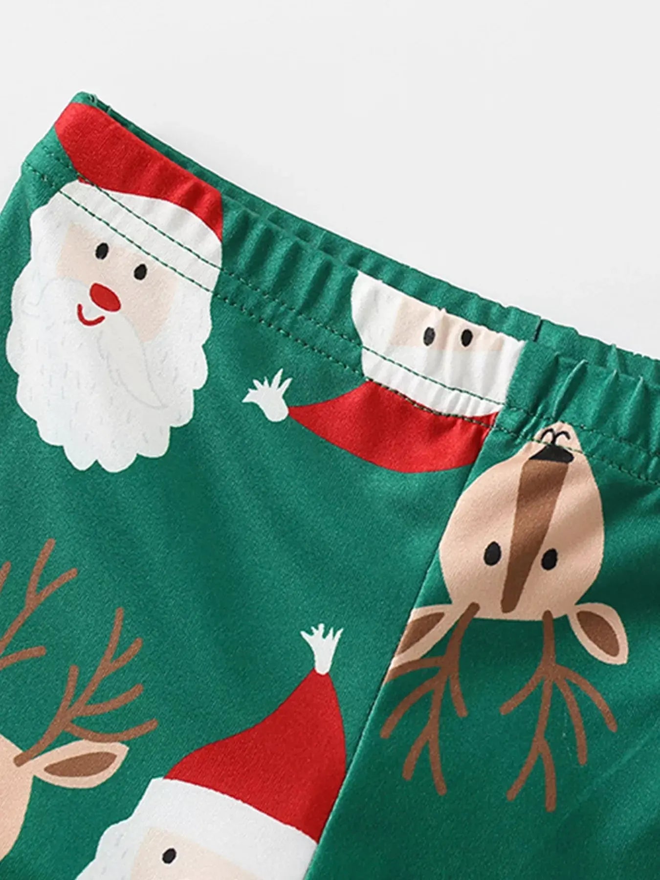 Kids Christmas Pajama Set Reindeer Santa Two Piece Cotton Simply Love