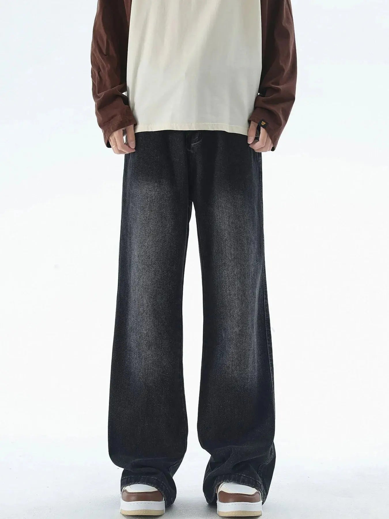 Men's Plus Size Vintage Wash Wide Leg Jeans Simply Love