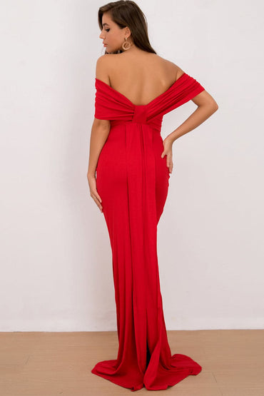 Off-Shoulder Floor Length Dress.