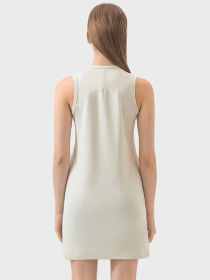 Round Neck Sleeveless Active Dress.