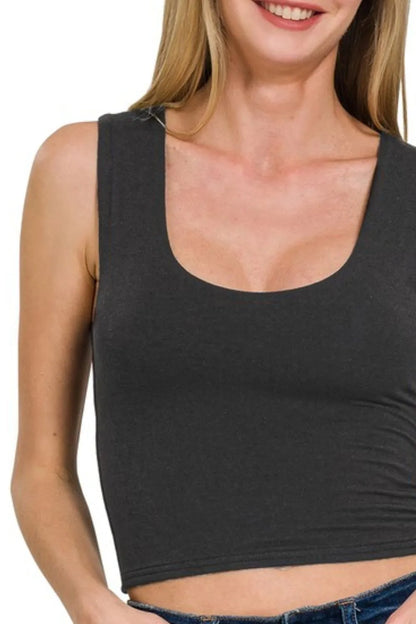 Zenana Double Layered Cropped Tank Top - Love Salve 