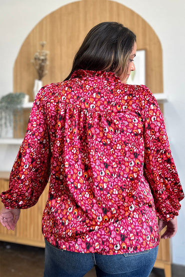 Double Take: Long Sleeve Printed Blouse
