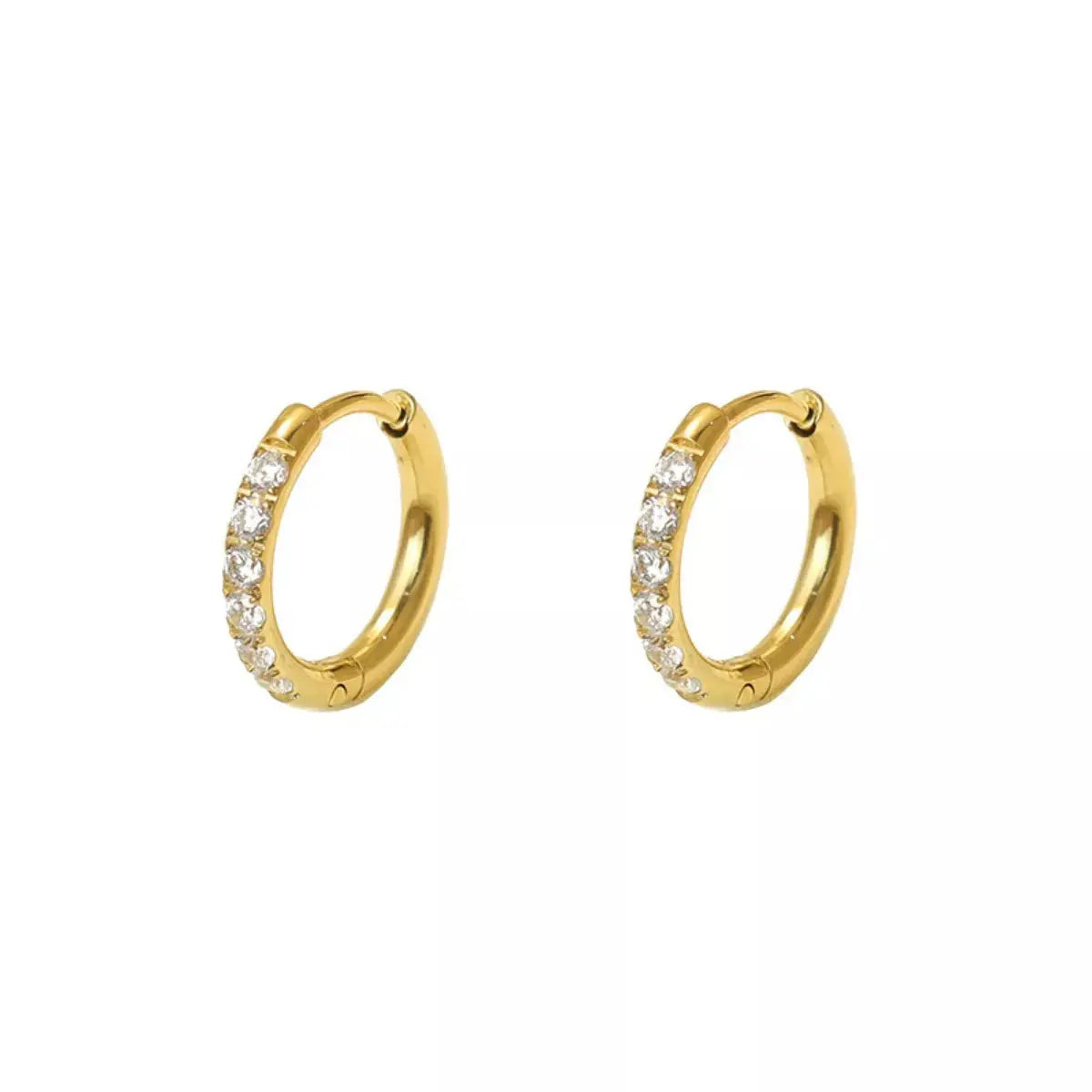 18K Gold-Plated Zircon Hoop Earrings Simply Love