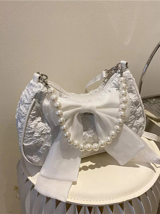 Bow Pearl Chain Crossbody Bag Simply Love