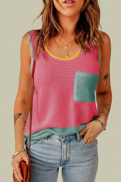 Scoop Neck Wide Strap Tank.