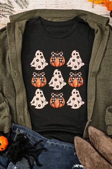 Spooky pumpkin print t-shirt