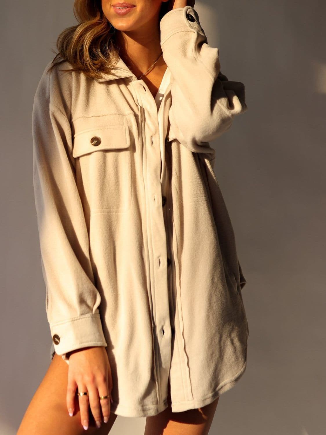 Button Up Long Sleeve Jacket.