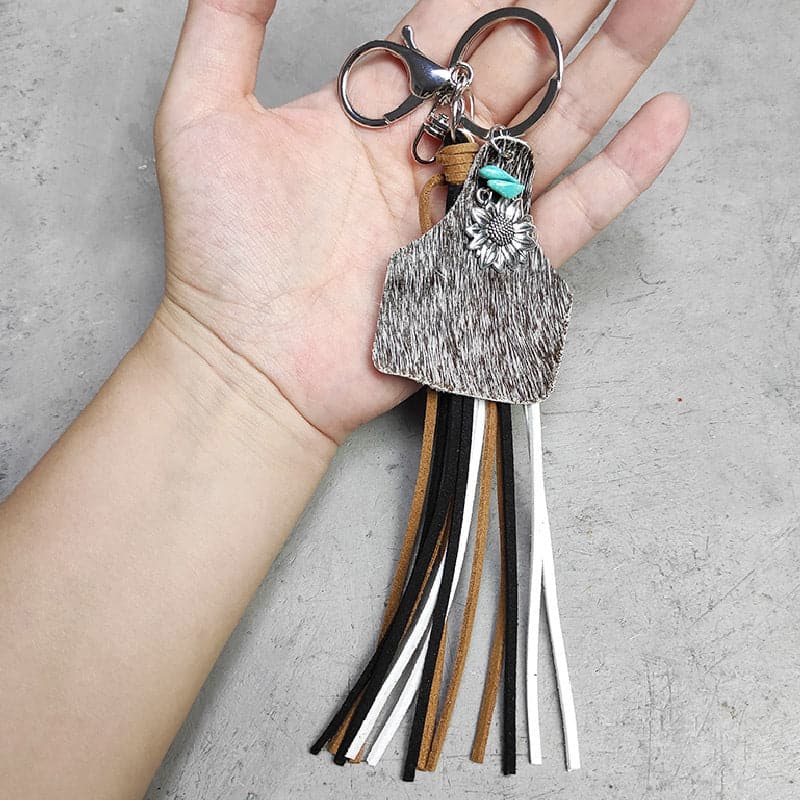 Turquoise Fringe Detail Key Chain.