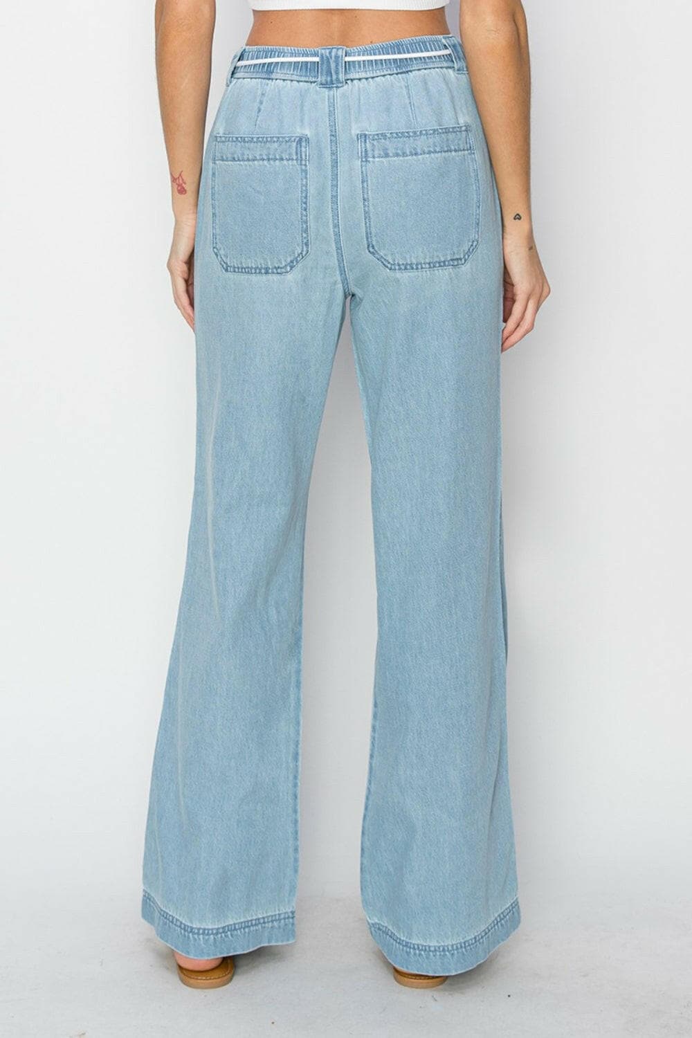 RISEN High Rise Straight Jeans.