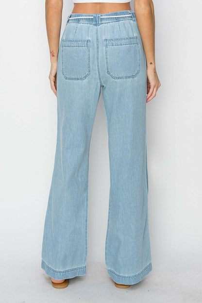 RISEN High Rise Straight Jeans.